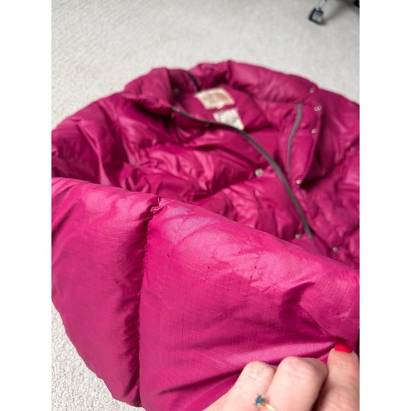 The North Face Vintage Brown Label Down Puffer Jacket Magenta XL - Picture 6 of 10